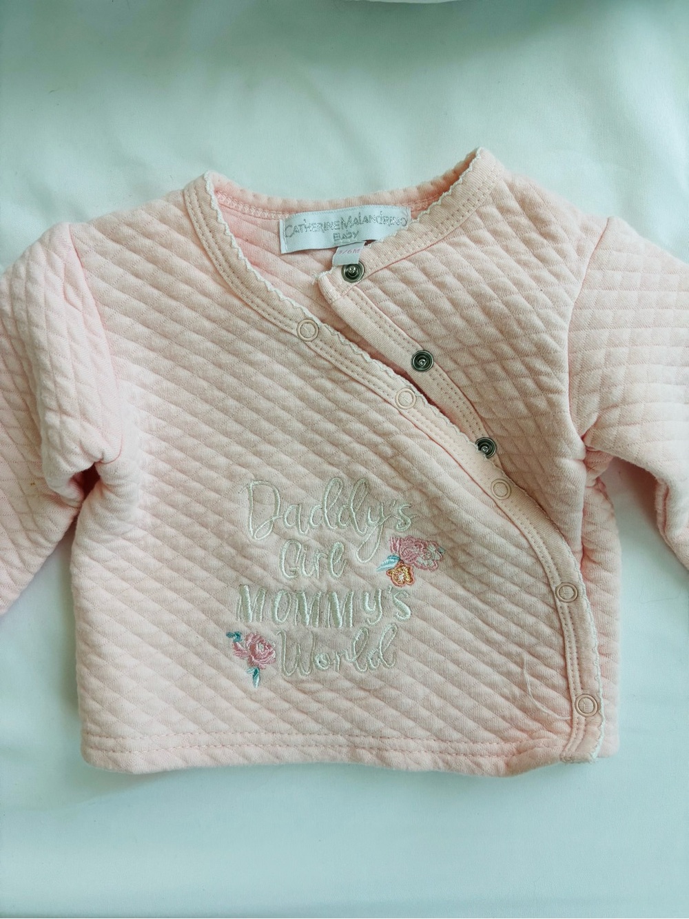 Catherine Malandrino Baby Quilted Light Pink Snap-Front Top